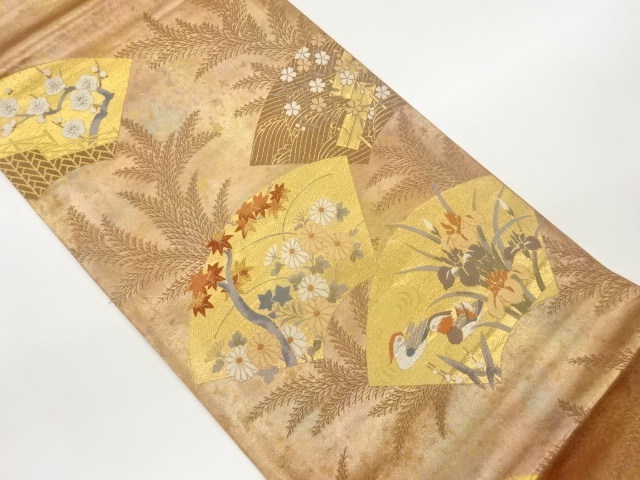 JAPANESE FUKURO OBI / KINSAI / WOVEN MANDARIN DUCK